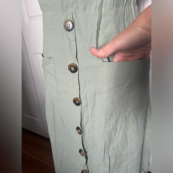 NWT Sage Green on/ off shoulder Dress - Picture 5 of 14